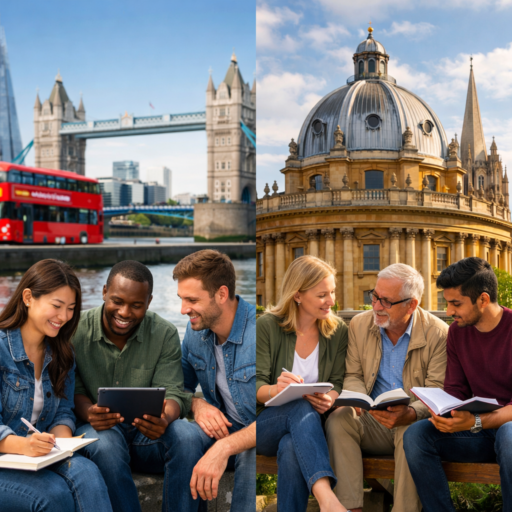 Compare Leading English Schools for Adults in England: London vs Oxford